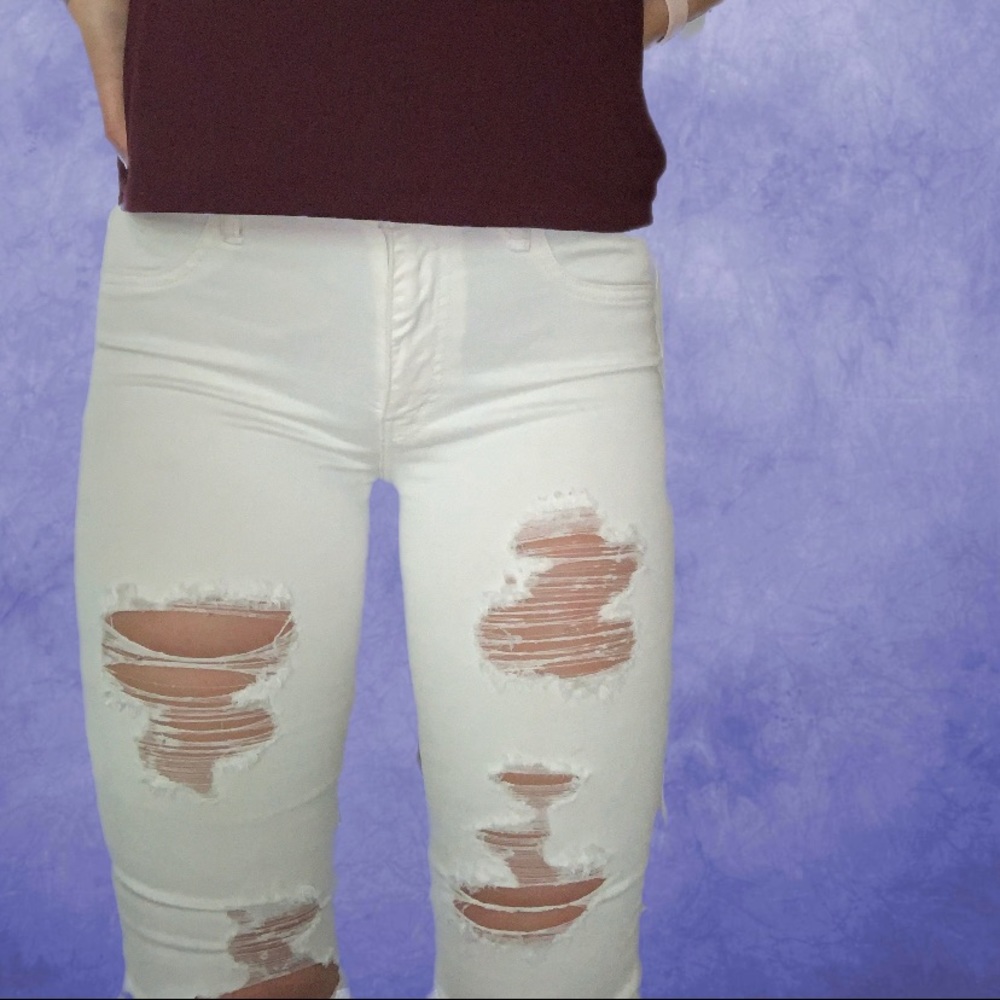 Ripped white jeans